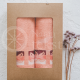 Set of towels with a design in a box PEACH